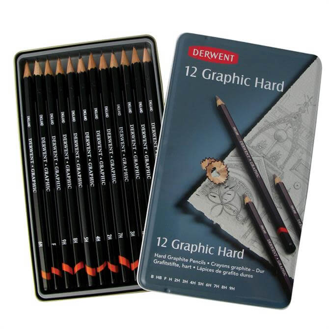 Derwent Graphic Hard 12 Pencil Tin Jarrold, Norwich